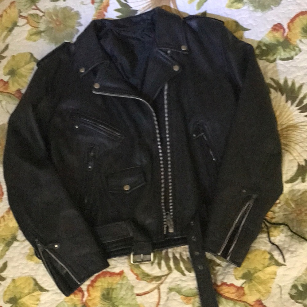 Genuine Leather Black Motor Jacket
